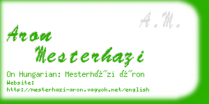 aron mesterhazi business card